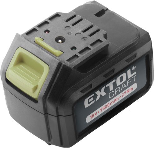 EXTOL CRAFT tartalék akku RÉGEBBI TÍPUSÚ 402440 Li-ion töltőhöz, 2 SARU+1 TÜSKE; 18V, 1500mAh, töltési idő:1 óra
