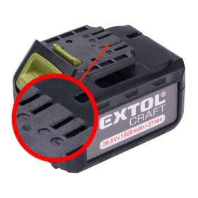  EXTOL CRAFT tartalék akku ÚJABB TÍPUSÚ 402440 Li-ion töltőhöz, 3 SARU; 20,5V, 1500mAh, töltési idő: 1 óra