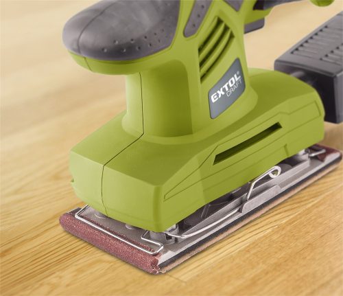 EXTOL CRAFT vibrációs csiszológép 200W, 90×187mm; 11000/perc, alu és tépőzáras talp