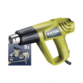   EXTOL CRAFT hőlégfúvó, 2000W két fokozatú, kofferban, tartozékokkal
