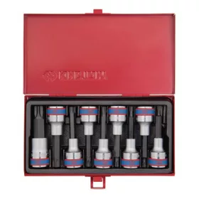   KingTony 9 részes 1/2"-os torx bitfej/rátűzőkulcs készlet fém kazetta, hossz 80 mm, TX20–TX60 4119PR