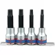 KingTony 4 részes 1/2"-os spline/XZN bitfejkészlet/rátűzőkulcs készlet, M6-M12, L=80mm 4136PR