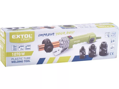 EXTOL CRAFT műanyagcső hegesztő gép, 1070W, 3 fej, 240-300°C, pontosság: +/-5 °C