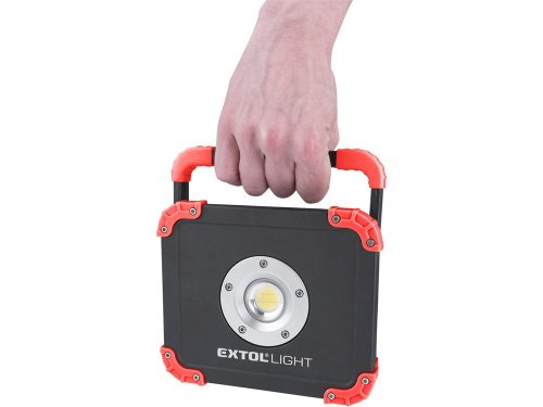 EXTOL LIGHT  hordozható LED lámpa, 20 W, COB LED; 2000 Lm, újratölthető Li-ion akkus, 6600 mAh, IP54