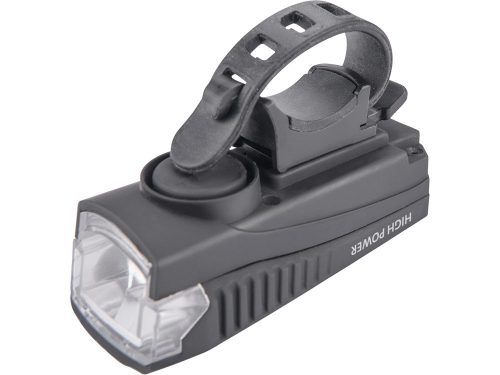 EXTOL LIGHT LED lámpa, kerékpár, első, fehér 5 W LED; 350 Lm, ABS ház, USB újratölthető beépített Li-ion akku, 1,2 Ah, duda