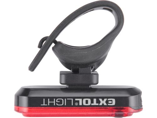EXTOL LIGHT LED lámpa, kerékpáros, hátsó piros LED; 30 Lm, ABS ház, USB újratölthető beépített Li-polimer akku, 220 mAh