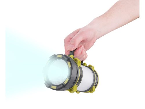 EXTOL LIGHT  LED lámpa, tölthető; 350 Lm, cserélhető Li-ion akku, 2600 mAh, powerbank funkció, cseppálló