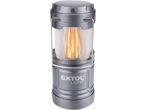 EXTOL LIGHT LED teleszkópos lámpa,  75 Lumen, láng hatású fény, elem nélkül