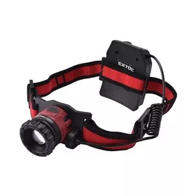   EXTOL LIGHT LED fejlámpa, 10 W, CREE XPL, 450 Lumen; akkus, 3 fény mód, fehér+piros