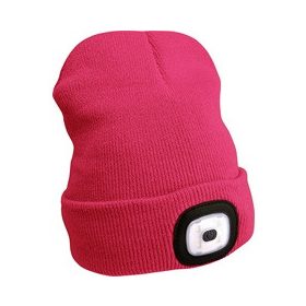   EXTOL LIGHT sapka, pink, kötött, kivehető LED homloklámpával, 4×45 Lumen; USB tölthető Li-ion akku, 3 funkció (100%-75%-50% fényerő)
