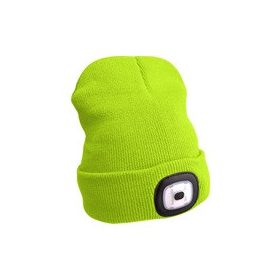   EXTOL LIGHT sapka, sárga, kötött, kivehető LED homloklámpával, 4×45 Lumen; USB tölthető Li-ion akku, 3 funkció (100%-75%-50% fénye.)