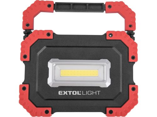 EXTOL LIGHT  hordozható LED lámpa (reflektor), 10W; 1000 Lm, IP54, Li-ion akkus, 4400 mAh, USB tölthető, Power Bank funkcióva 0,36 kg