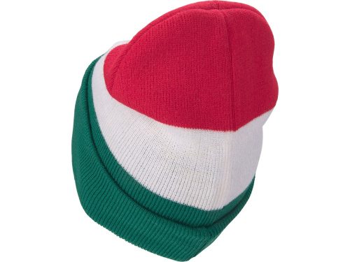 EXTOL LIGHT sapka, piros/fehér/zöld, kötött, kivehető LED homloklámpával, 4×45 Lumen; USB tölthető Li-ion, 3funkció (100%-75%-50%)