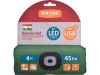 EXTOL LIGHT sapka, piros/fehér/zöld, kötött, kivehető LED homloklámpával, 4×45 Lumen; USB tölthető Li-ion, 3funkció (100%-75%-50%)