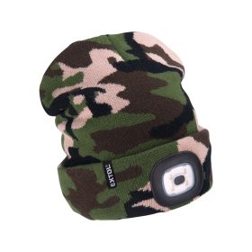   EXTOL LIGHT sapka, terepszínű, kötött, kivehető LED homloklámpával, 4×45 Lumen; USB tölthető Li-ion, 3funkció (100%-75%-50%)