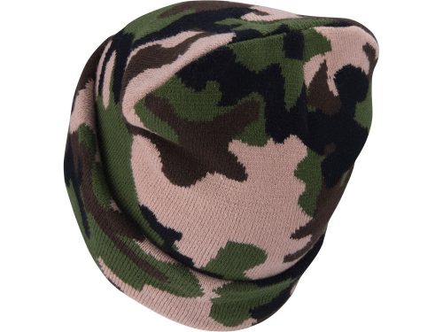 EXTOL LIGHT sapka, terepszínű, kötött, kivehető LED homloklámpával, 4×45 Lumen; USB tölthető Li-ion, 3funkció (100%-75%-50%)