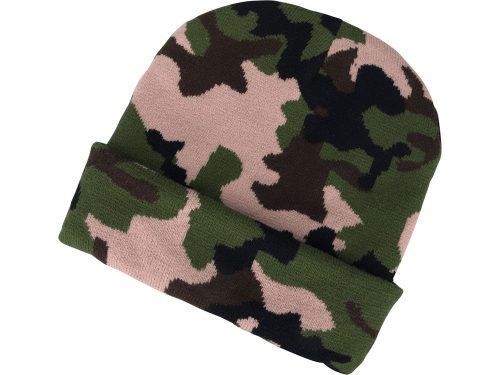 EXTOL LIGHT sapka, terepszínű, kötött, kivehető LED homloklámpával, 4×45 Lumen; USB tölthető Li-ion, 3funkció (100%-75%-50%)