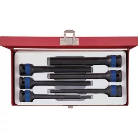   KingTony 6 részes 1/2"-os extra hosszú gépi hatszög bitfejkészlet/rátűzőkulcs készlet, hossz 150 mm, 5–14 mm, 4476MP