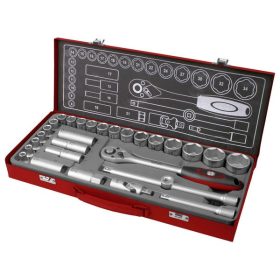   FORTUM  dugókulcs klt. 1/2", 29db, 61CrV5; mattkróm FORTUM