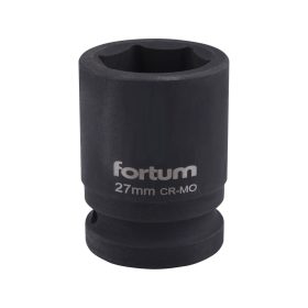   FORTUM  gépi (impakt) dugófej 3/4", 27mm, L 52 mm, feketített, FORTUM