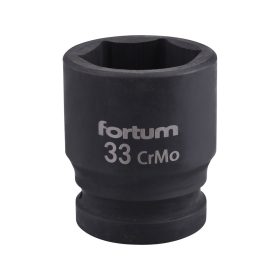   FORTUM  gépi (impakt) dugófej 3/4", 33mm, L 57 mm, feketített, FORTUM