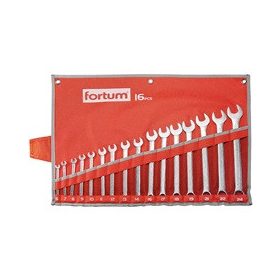 FORTUM csillag-villás kulcs klt. 16db, 6-24mm, vászon tok