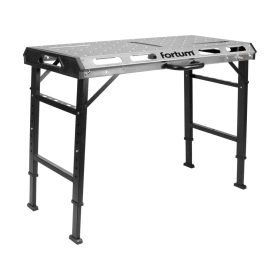   FORTUM hordozható hegesztő pad, állítható, összecsukható; magasság: 705 - 930 mm