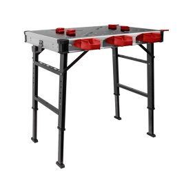   FORTUM multifunkciós munkapad-munkaasztal, állítható, összecsukható; magasság: 735 - 885 mm