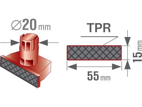 FORTUM megállító ütköző (kitámasztó) klt. 4 db, 4759990 munkapadhoz