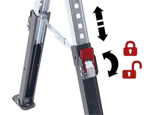 FORTUM asztalosbak/fűrészbak állítható, összecsukható; 615 - 820 mm, max. terhelés: 590 kg, saját tömeg: 13 kg