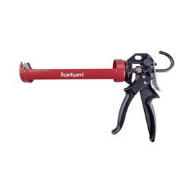   FORTUM szilikon kinyomópisztoly; fém; 225 mm, 360°-ban forgatható tubustartóval, állítható túlfolyásgátló