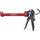 FORTUM szilikon kinyomópisztoly; fém, 225mm, 360°-ban forgatható tubustartóval, állítható lökethossz+túlfolyás gátló