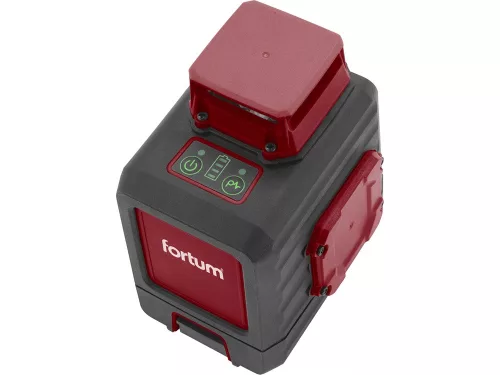 FORTUM  automatikus lézeres vízszintező, ZÖLD, 2D (2×360°) pontosság: 0,3mm/1m, 1/4" és 5/8" menet
