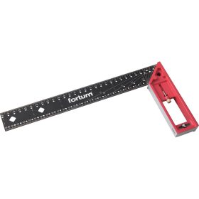   FORTUM  asztalos L-derékszög, 300 mm, ALU/Inox, lézer gravírozott, mm beosztás,