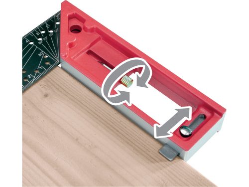 FORTUM  asztalos L-derékszög, 300 mm, ALU/Inox, lézer gravírozott, mm beosztás,