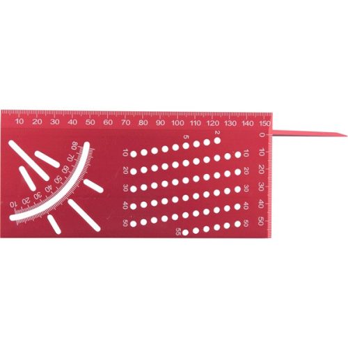 Fortum asztalos T-derékszög, 215 mm, ALU, lézer gravírozott, mm beosztás