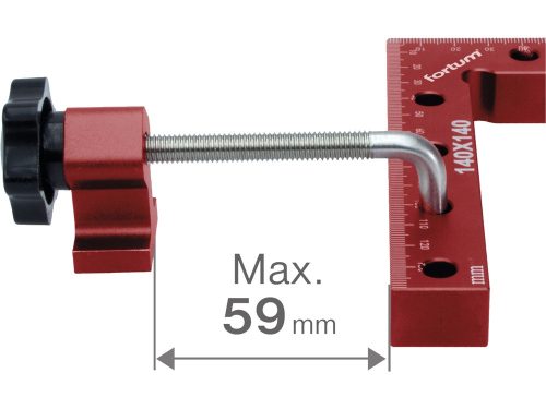 FORTUM  derékszög szorító, (L-alakú szorító) 2 db, 140×140 mm, ALU