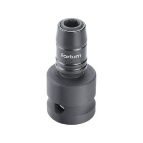   FORTUM  adapter, impakt 1/4" BIT-ek gépi befogásához, 1/2" gépi befogás, gyorskioldóval, CrMoV, hossz: 49 mm