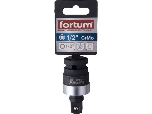 FORTUM  csuklós adapter, impakt 1/2" dugókulcsok gépi befogásához, 1/2" gépi befogás, CrMo