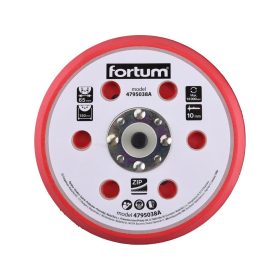   FORTUM tartalék gumi talp 4795038 rotációs csiszológéphez, 6"/150mm, 6+16 db lyuk, tépőzáras, 12.000 f/perc, vastagság:10mm
