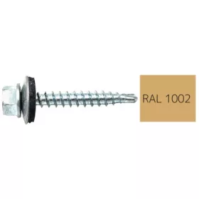   DIN7504K RAL 1002 Gabonasárga hatlapfej önfúró csavar fához fém/EPDM alátét  4,8x35