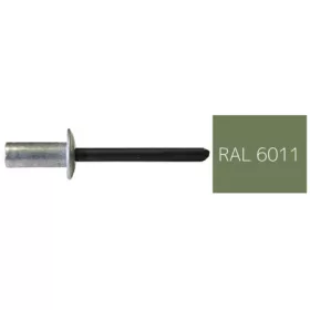   ALF 4010 RAL 6011 rezedazöld 4,0x10 alu-acél zárt félgömbfejű húzószegecs