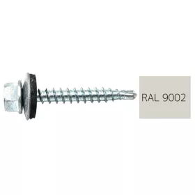   DIN7504K RAL 9002 Szürkésfehér hatlapfej önfúró csavar fához fém/EPDM alátét 4,8x35