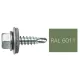 DIN7504K RAL 6011 rezedazöld hatlapfej önfúró fűzőcsavar fém/EPDM alátéttel 4,8x19