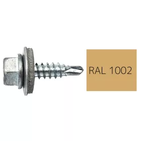   DIN7504K RAL 1002 gabonasárga hatlapfej önfúró fűzőcsavar fém/EPDM alátéttel 4,8x19