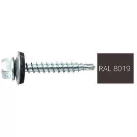   DIN7504K RAL 8019 Szürkésbarna hatlapfej  önfúró csavar fához fém/EPDM 4,8x35