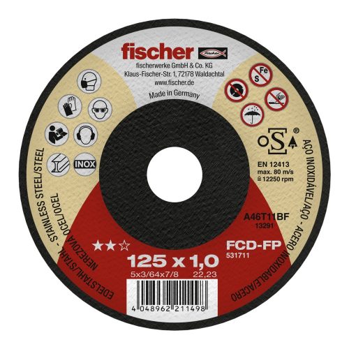 FISCHER FCD-FP fémvágó korong, inox, 125x1 mm