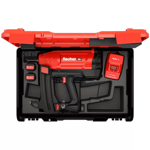 fischer gázpatronos szegbeverő FGC 100 (2x Li-Ion akkumulátor FGC 100-B 7.2 V – 2.5 Ah és 1x akkutöltő FGC 100)