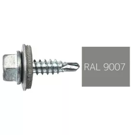   DIN7504K RAL 9007 alumíniumszürke hatlapfej önfúró fűzőcsavar fém/EPDM alátét 4,8x19