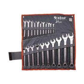   EXTOL PREMIUM csillag-villás kulcs klt., vászon tartóban; 21db, 6-32mm